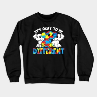 Its Ok To Be Different Cute Elephant Autism Awarenesss Crewneck Sweatshirt